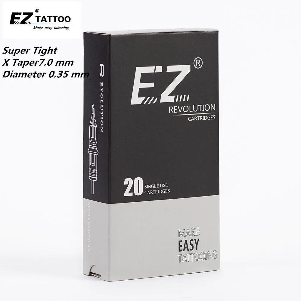 

EZ Revolution Cartridge Tattoo Needles #12 (0.35 MM) Round Liner (RL) Super Tight X-Taper for Rotary Machine Supplies 20PCS/Box