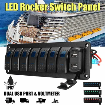 Rocker Switch Panel Kit 8 Gang 12V/24V Circuit Breaker LED IP67 Waterproof Marine Boat Rocker Switch Panel Dual USB Slots light
Rocker Switch Panel Kit 8 Gang 12V/24V Circuit Breaker LED IP67 Waterproof Marine Boat Rocker Switch Panel Dual USB Slots light