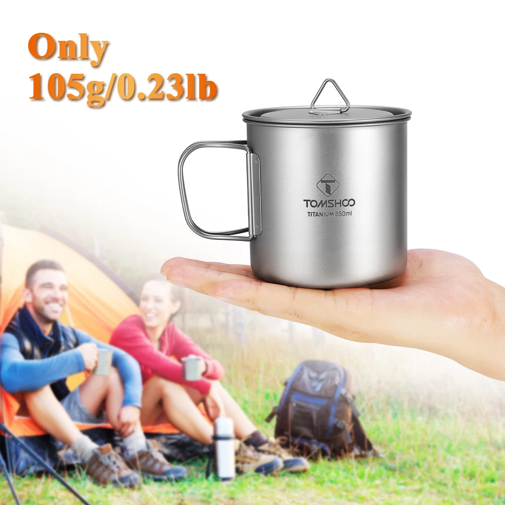 Outdoor Titanium Cup Mug Pots 650ml Ultralight Camping Picnic Water Coffee Tea Cup with Lid Foldable Handle Hang Pot
Outdoor Titanium Cup Mug Pots 650ml Ultralight Camping Picnic Water Coffee Tea Cup with Lid Foldable Handle Hang Pot