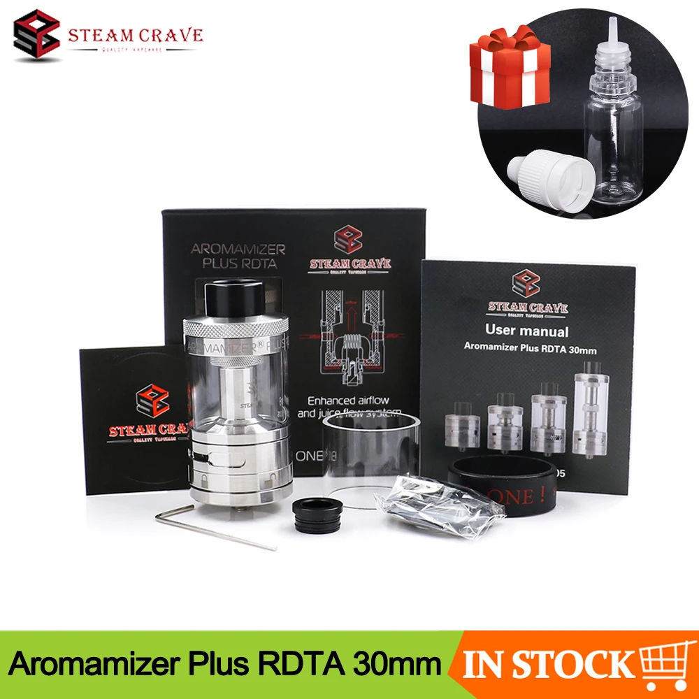 Original Steam Crave Aromamizer Plus RDTA Tank 30mm Diameter 10ML capacity Vape Tank Atomizer For 510 Thread E Cig Mod
Original Steam Crave Aromamizer Plus RDTA Tank 30mm Diameter 10ML capacity Vape Tank Atomizer For 510 Thread E Cig Mod
