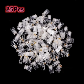 NEW 25PCS Gold plated RJ45 Net Network Modular Plug Cat5 CAT5e Connector 8P8C utp Unshielded Modular Rj45 Plug
NEW 25PCS Gold plated RJ45 Net Network Modular Plug Cat5 CAT5e Connector 8P8C utp Unshielded Modular Rj45 Plug