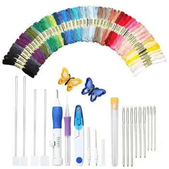 Magic Embroidery Pen Punch Needle, Embroidery Pen Set Craft Tool Including 50 Color Threads for Embroidery Threaders
Magic Embroidery Pen Punch Needle, Embroidery Pen Set Craft Tool Including 50 Color Threads for Embroidery Threaders