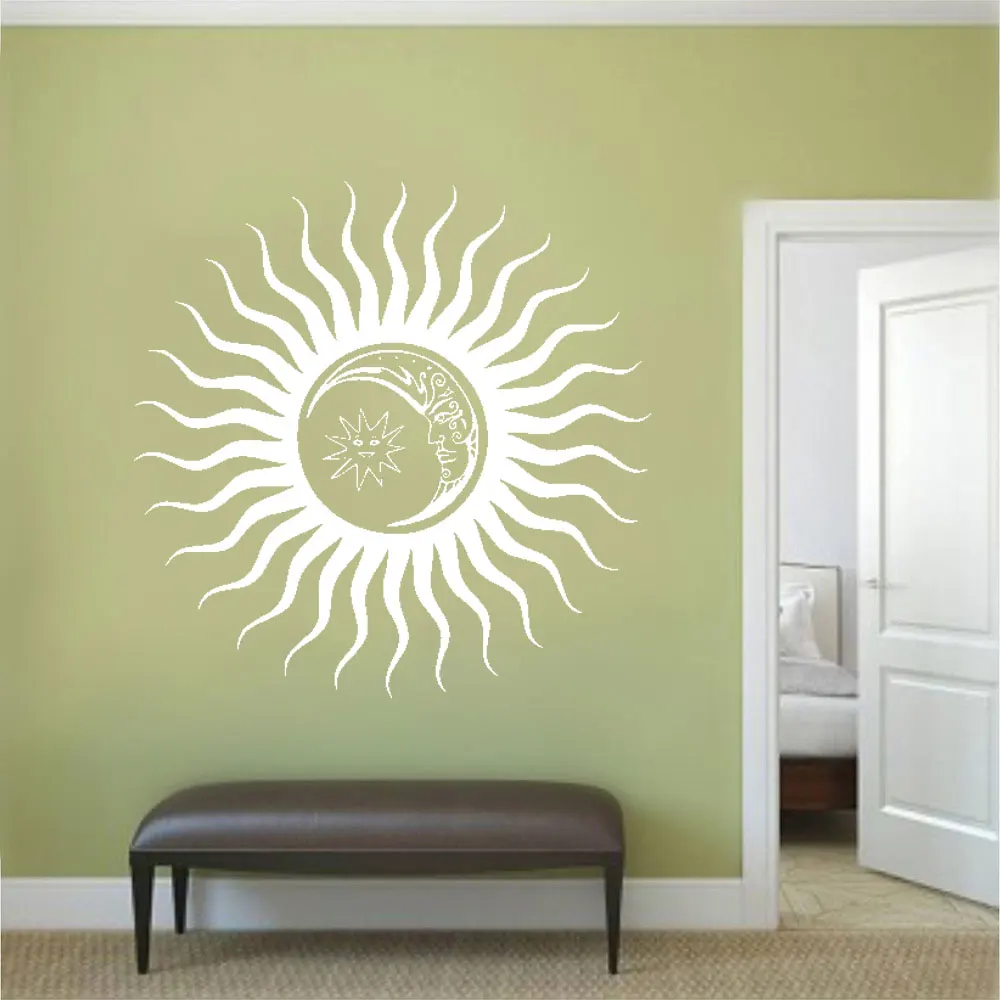 Vinyl wall decals home living room bedroom decoration yin and yang symbol sun moon buddhist star day and night sticker DW12090 
Vinyl wall decals home living room bedroom decoration yin and yang symbol sun moon buddhist star day and night sticker DW12090