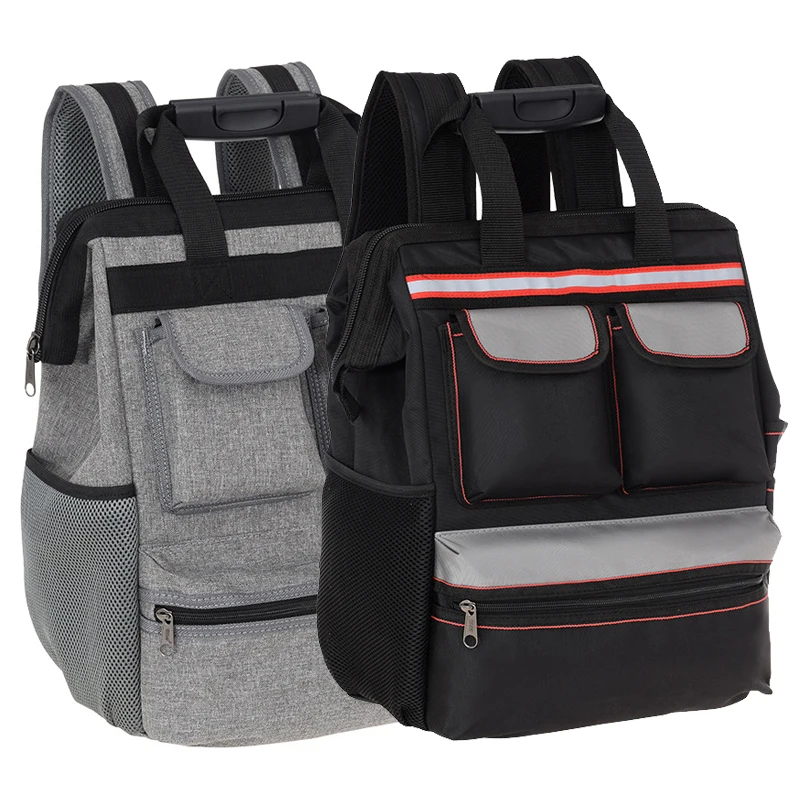 Multi Functional Tool Bag Double Shoulders Display Storing Maintenance Construction Repair Tools Storage Backpack