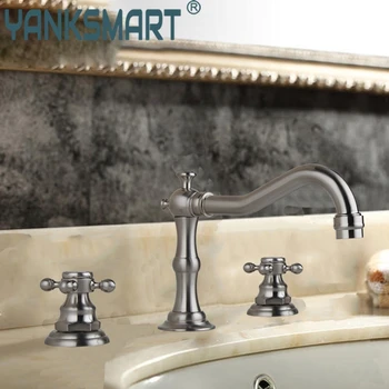 

Bathroom Double Handle Bathtub Faucet Brass Spray Tap Grifo Lavabo Antiguo Deck Mounted Tall Basin Mixer Hot Cold Taps
