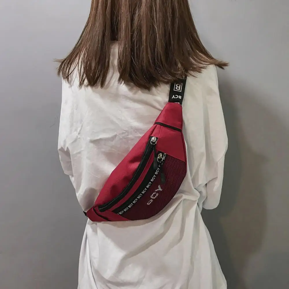

YICIYA Neutral Banana Waist Belt Bag Bags Heuptas Outdoor Zipper Canvas PU Messenger Bag Fanny Pack Sport Chest Bag