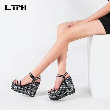 LTPH 2020 Summer new arrival large size women sandals Gingham basic woven Wedges Back Strap Buckle fashion casual Rome shoes
LTPH 2020 Summer new arrival large size women sandals Gingham basic woven Wedges Back Strap Buckle fashion casual Rome shoes