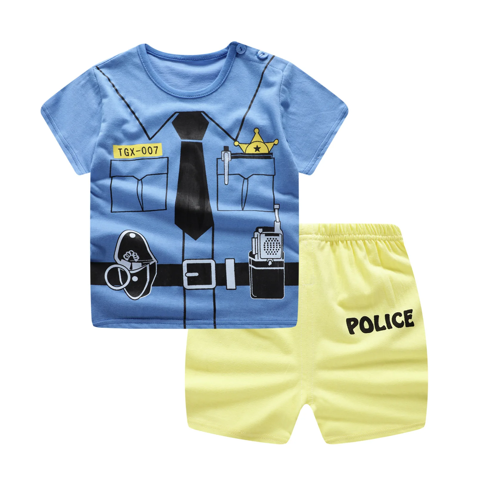 2019 Summer Childrenswear CHILDREN'S Suit Smiley Cartoon mian bao Two-Piece Set BOY'S Summer Wear Women's Western Style Clothes
2019 Summer Childrenswear CHILDREN'S Suit Smiley Cartoon mian bao Two-Piece Set BOY'S Summer Wear Women's Western Style Clothes