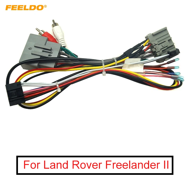 

FEELDO Car Audio CD/DVD Player 16PIN Android Power Cable Adapter For Land Rover Freelander 2 (06-12) Radio Wiring Harness