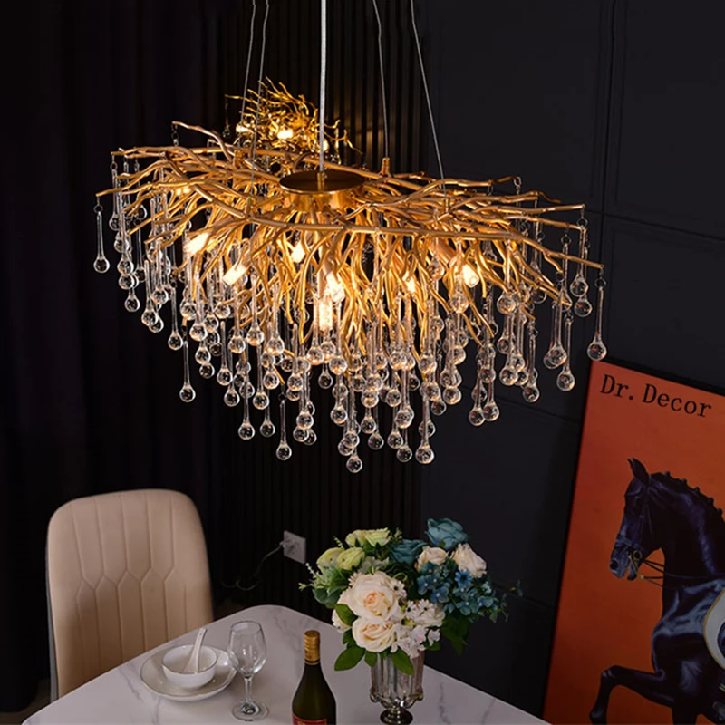 Nordic LED Loft Crystal Chandeliers Oval Gold Luster for Living Room Decor Villa Restaurant Hanging Lamp Bedroom Indoor Lighting
Nordic LED Loft Crystal Chandeliers Oval Gold Luster for Living Room Decor Villa Restaurant Hanging Lamp Bedroom Indoor Lighting