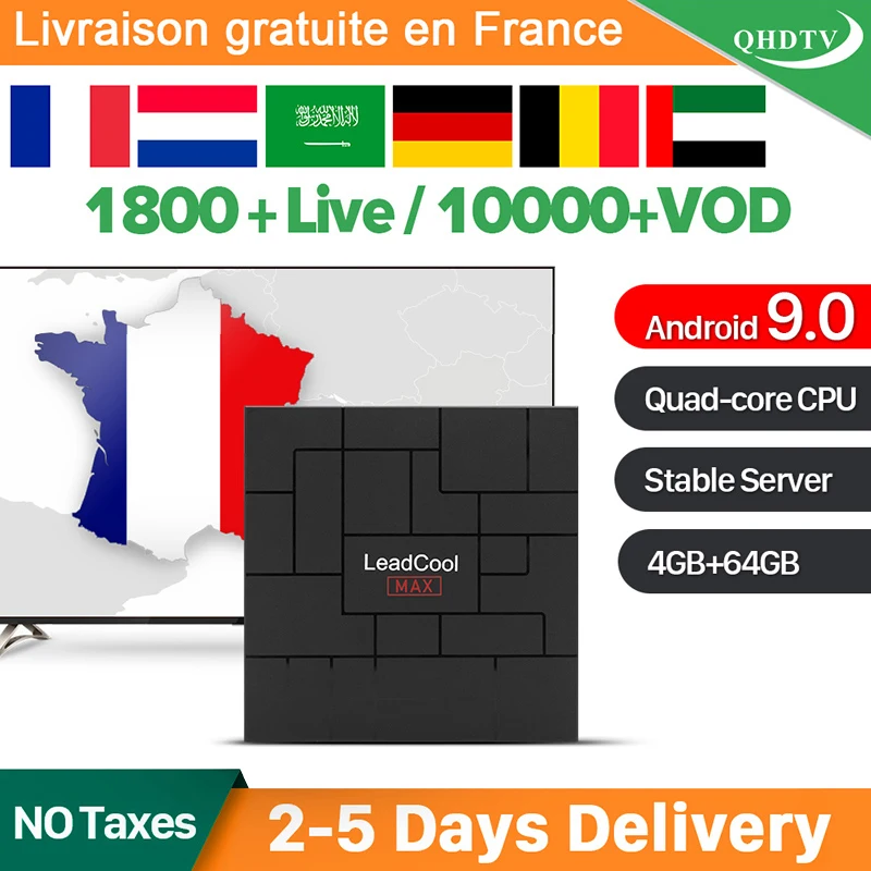 Leadcool MAX IPTV Subscription 1 Year 64gb emmc Bluetooth 4.0 Dual-band WIfi IPTV French Arabic Netherlands Germany Belgium IPTV
Leadcool MAX IPTV Subscription 1 Year 64gb emmc Bluetooth 4.0 Dual-band WIfi IPTV French Arabic Netherlands Germany Belgium IPTV