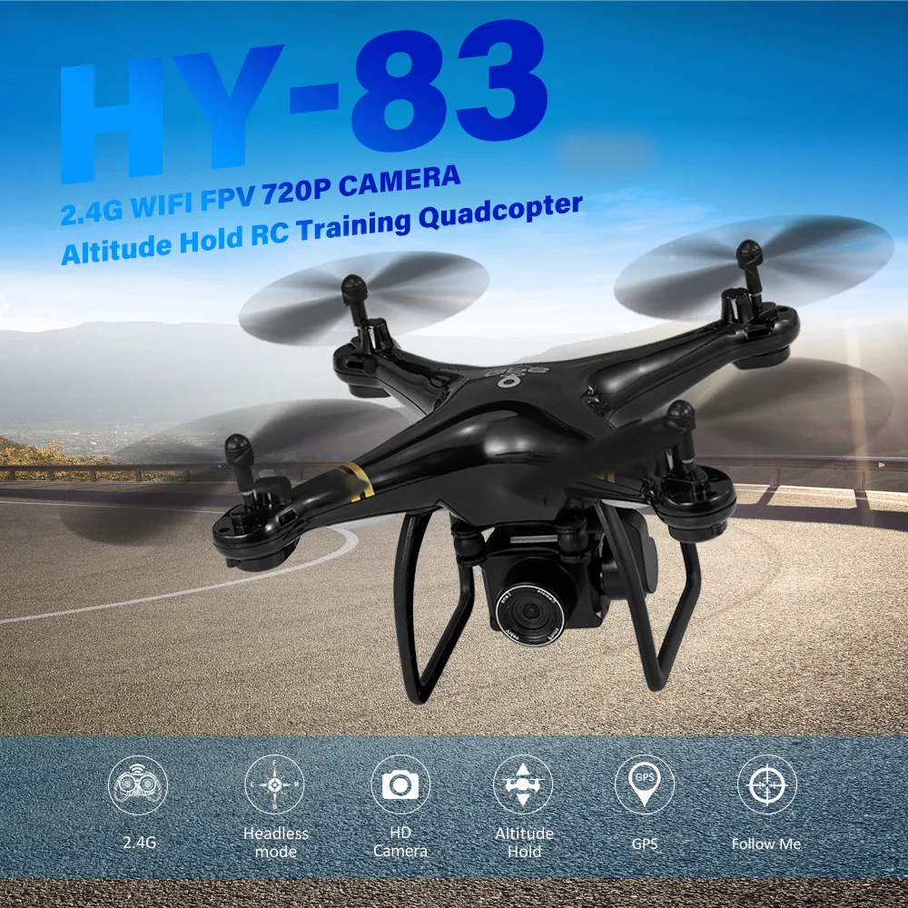 HY-83 GPS RC Drone with Camera 720P 1080P Dron Altitude Hold Follow Me Orbiting Fly RC Quadcopter Toys for Children
HY-83 GPS RC Drone with Camera 720P 1080P Dron Altitude Hold Follow Me Orbiting Fly RC Quadcopter Toys for Children