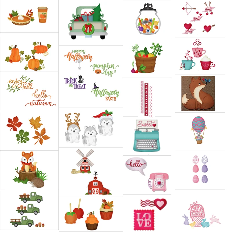 Vegetables Cupcakes Sweet Phone Happy Autumn Love Stamp Metal Cutting Dies For DIY Scrarpbooking Embossing Paper Cards Craft New
Vegetables Cupcakes Sweet Phone Happy Autumn Love Stamp Metal Cutting Dies For DIY Scrarpbooking Embossing Paper Cards Craft New