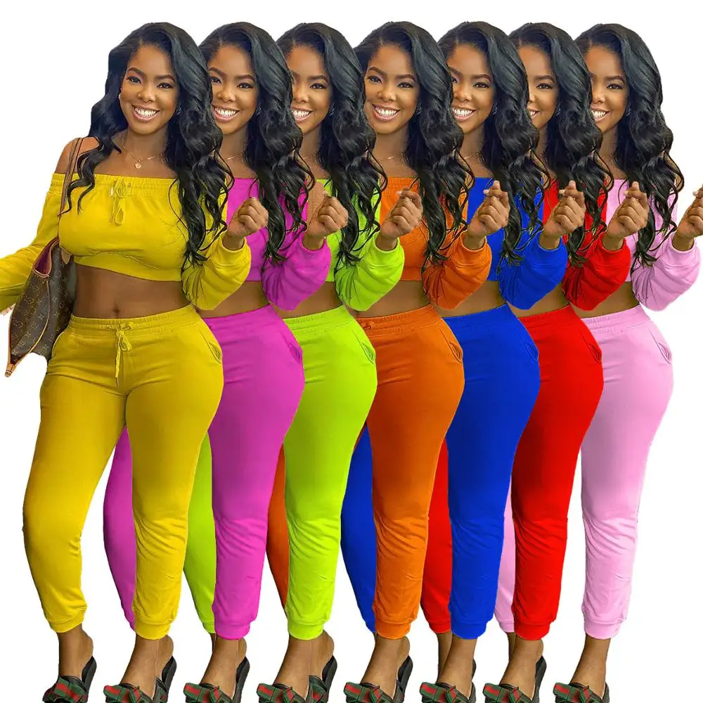 Fall New Women 's Two Piece Set Sexy Slash Neck Crop Top and High Rise SweatPants Matching Set Club Pary Outfits
Fall New Women 's Two Piece Set Sexy Slash Neck Crop Top and High Rise SweatPants Matching Set Club Pary Outfits