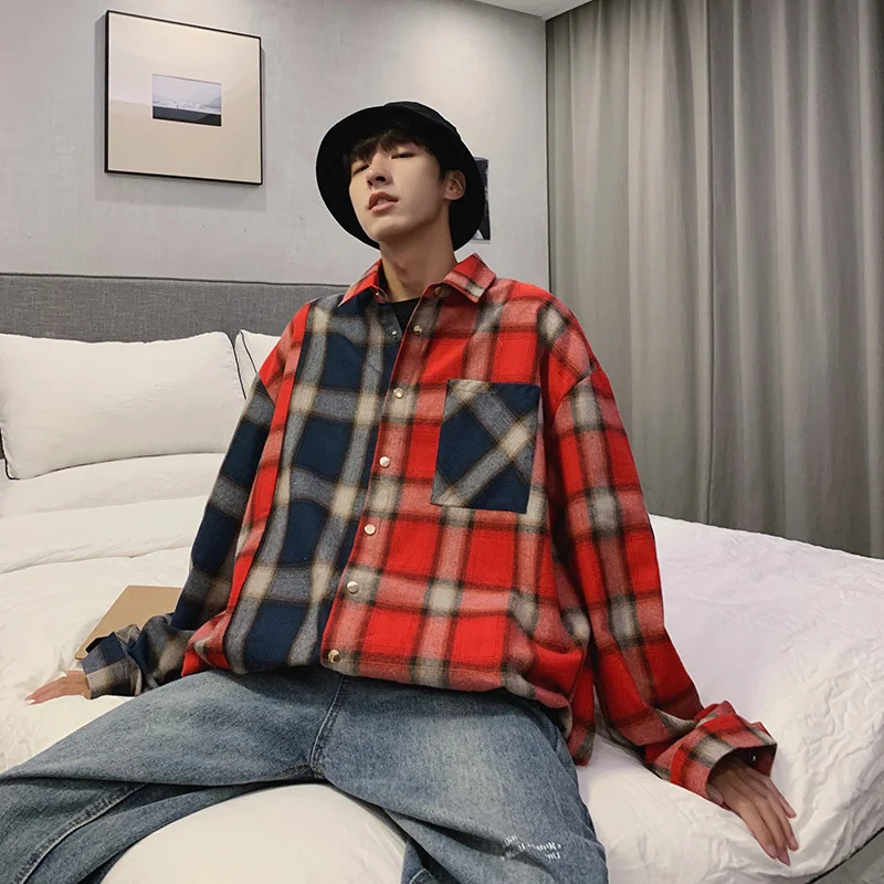 2019 Men's Hit Color Lattice Printing Long Sleeve Coats Military Style Hawaiian Shirt Two Color Clothes French Cuff Shirts M-2XL
2019 Men's Hit Color Lattice Printing Long Sleeve Coats Military Style Hawaiian Shirt Two Color Clothes French Cuff Shirts M-2XL