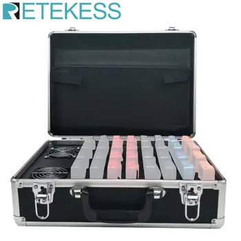 

Retekess Portable 32 Slot Charge Case Storage Box for 2pcs TT105 transmitters and 30pcs TT105 receivers Tour Guide System