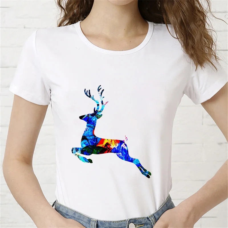 Simple Tshirt Women Summer T-shirt O-neck Short Sleeve T Shirt Elk Tshirt Female Harajuku Printed Cartoon Tshirt
Simple Tshirt Women Summer T-shirt O-neck Short Sleeve T Shirt Elk Tshirt Female Harajuku Printed Cartoon Tshirt