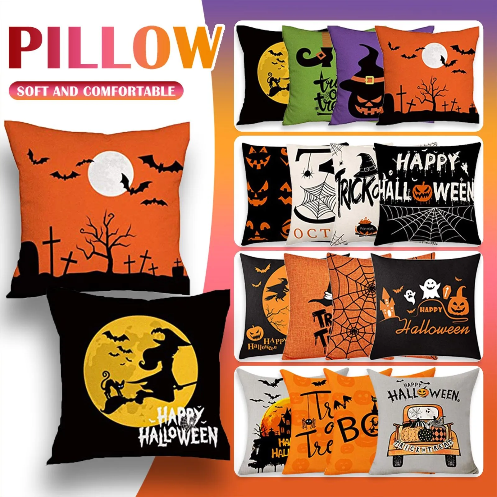 1PC Halloween Pillowcase Pumpkin Printing Short Pillows Cover Pillow Case Sofa Cushion Pillow Case Home Decoration Pillowcase
1PC Halloween Pillowcase Pumpkin Printing Short Pillows Cover Pillow Case Sofa Cushion Pillow Case Home Decoration Pillowcase