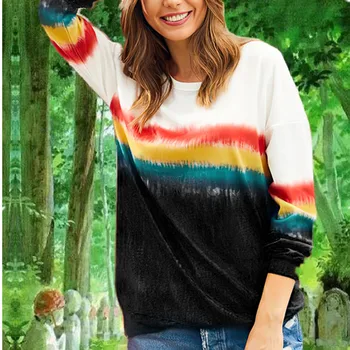 Gradient Print Women Long Sleeve Sweatshirts Autumn O-Neck Casual Running Sports Tops Sweatshirts Plus Size Loose Sweatshirts
Gradient Print Women Long Sleeve Sweatshirts Autumn O-Neck Casual Running Sports Tops Sweatshirts Plus Size Loose Sweatshirts