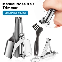 Stainless Steel Nose Trimmer for Men Manual Nose Hair Removal Tool with Brush and Nail Clipper Set Portable No Battery Required
Stainless Steel Nose Trimmer for Men Manual Nose Hair Removal Tool with Brush and Nail Clipper Set Portable No Battery Required