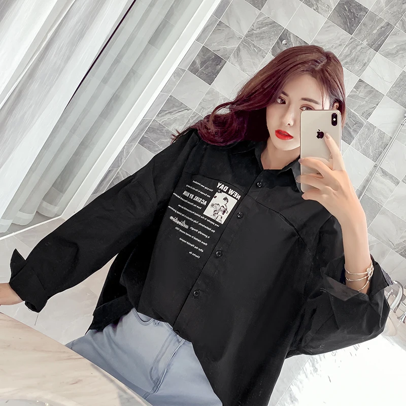 COIGARSAM Casual Print Shirt Womens tops New Spring Full Sleeve Chiffon Loose Straight Stand Neck Women shirts White Black 1122
COIGARSAM Casual Print Shirt Womens tops New Spring Full Sleeve Chiffon Loose Straight Stand Neck Women shirts White Black 1122