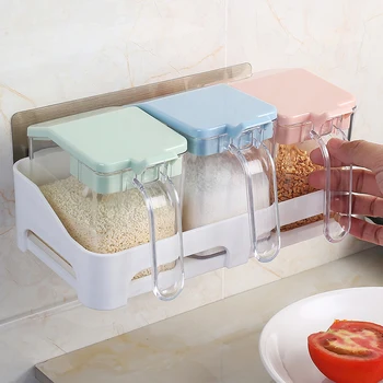 Clear Seasoning Box Rack Spoon Set Salt Pepper Sugar Storage Container Plastic Kitchen Spice Condiment Jars Pot With Cover
Clear Seasoning Box Rack Spoon Set Salt Pepper Sugar Storage Container Plastic Kitchen Spice Condiment Jars Pot With Cover