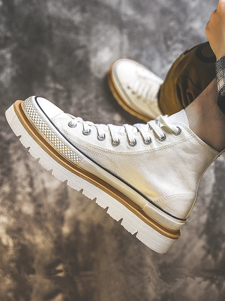 Vulcanized High-top Shoes Canvas Men's Casual Tide Wild Thick Bottom Increased Shoes
Vulcanized High-top Shoes Canvas Men's Casual Tide Wild Thick Bottom Increased Shoes