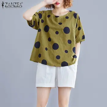 2020 Summer Short Sleeve Blouse ZANZEA Vintage Casual O Neck Tunic Tops Women Polka Dot Printed Shirt Female Blusas Chemise Robe
2020 Summer Short Sleeve Blouse ZANZEA Vintage Casual O Neck Tunic Tops Women Polka Dot Printed Shirt Female Blusas Chemise Robe