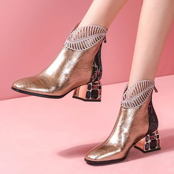 Winter New Rhinestone High Heels Dancing Party Shoes Woman Genuine Leather Fashion Short Boots Women Ankle Boots
Winter New Rhinestone High Heels Dancing Party Shoes Woman Genuine Leather Fashion Short Boots Women Ankle Boots