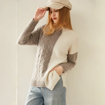 Autumn/Winter 2020 new fashion 100% pure cashmere sweater turtleneck loose twist sweater 
Autumn/Winter 2020 new fashion 100% pure cashmere sweater turtleneck loose twist sweater