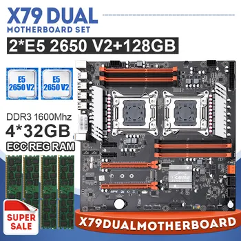 X79 Dual Motherboard set with 2pcs XEON E5 2650 V2 Processor and 4*32GB 1600MHZ ECC REG Memory PCI-Express X16 SATA3.0 
X79 Dual Motherboard set with 2pcs XEON E5 2650 V2 Processor and 4*32GB 1600MHZ ECC REG Memory PCI-Express X16 SATA3.0