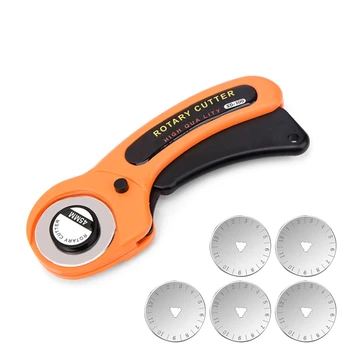 2020 New 45mm Rotary Cutter with 5 Pieces Replacement Blades Rotary Cutter with Safety Lock Sewing Accessories and Supplies
2020 New 45mm Rotary Cutter with 5 Pieces Replacement Blades Rotary Cutter with Safety Lock Sewing Accessories and Supplies