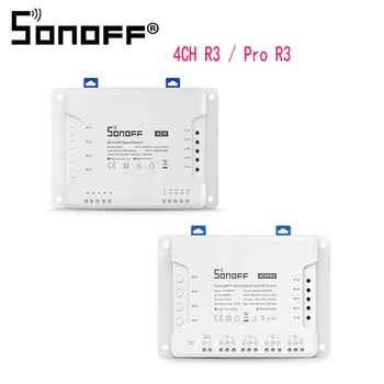SONOFF 4CH R3/ PRO R3 Wifi Smart Switch 433MHZ Wireless Control Sonoff 4 Channel WIFI Smart Timer Switch Home Light Remote
SONOFF 4CH R3/ PRO R3 Wifi Smart Switch 433MHZ Wireless Control Sonoff 4 Channel WIFI Smart Timer Switch Home Light Remote