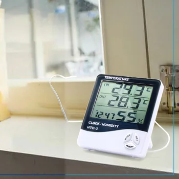HTC-2 Large Screen Alarm Clock Thermometer And Hygrometer With Probe Low Power Consumption High Quality
HTC-2 Large Screen Alarm Clock Thermometer And Hygrometer With Probe Low Power Consumption High Quality