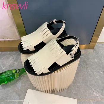 Genuine Leather Fringing Thick Sole Sandals Women Comfort Casual Summer Flat Shoes Ladies Tassels Decor Platform Sandals Woman
Genuine Leather Fringing Thick Sole Sandals Women Comfort Casual Summer Flat Shoes Ladies Tassels Decor Platform Sandals Woman
