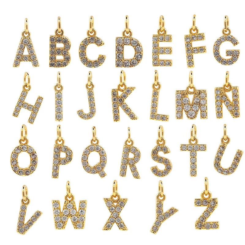 Golden Letter Charms Alphabet Charm Pendants For Bracelet Necklace Ankle Jewelry Trend Initials Handmade Making DIY Accessories | Украшения