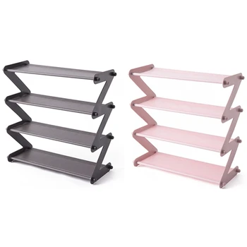2x Stainless Steel Assembled Shoe Rack Save Space Slippers High Heels Home Dormitory Storage Pink & Dark Gray 
2x Stainless Steel Assembled Shoe Rack Save Space Slippers High Heels Home Dormitory Storage Pink & Dark Gray