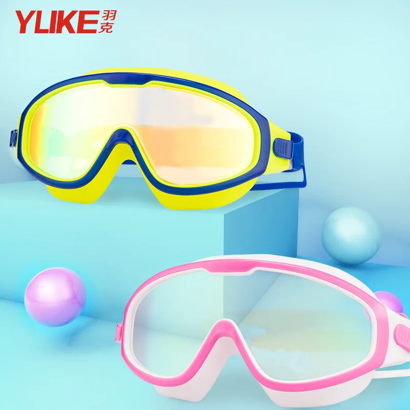 

CHILDREN'S Swimming Goggles BOY'S Industry Waterproof Anti-fog High-definition Swimming Glasses Girls Kids Big Box Diving Swimmi