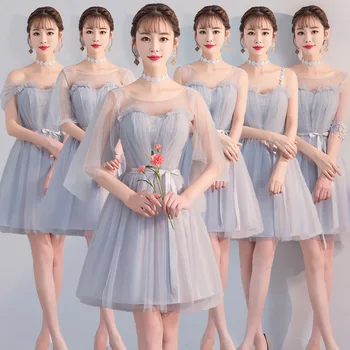 Ruched Bridesmaid Dresses R288 Crepe A-Line Formal Gowns O-Neck Knee-Length Vestido De Festa Half Sleeve Wedding Guest Dress
Ruched Bridesmaid Dresses R288 Crepe A-Line Formal Gowns O-Neck Knee-Length Vestido De Festa Half Sleeve Wedding Guest Dress