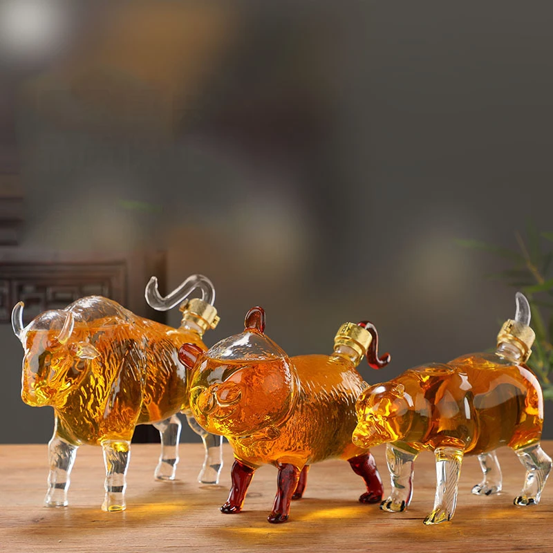 Generic 500ML/750ML Animal Cat Beer Yak Shaped Leadfree Wine Whiskey