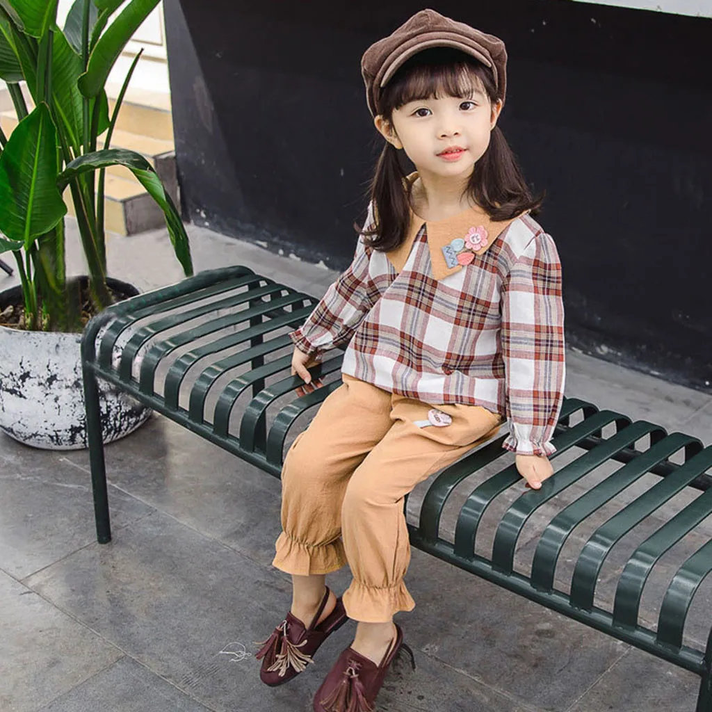 elegant Children Cloth Set Toddler Kids Baby Girls Plaid cute Flower T Shirt Tops+Harem Pants Clothes Outfits Girl Winter Suits 
elegant Children Cloth Set Toddler Kids Baby Girls Plaid cute Flower T Shirt Tops+Harem Pants Clothes Outfits Girl Winter Suits