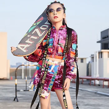 Girls Jazz Dance Costumes Sequins Children Hip Hop Street Dance Suit Kids Models Catwalk Show Handsome Costumes 120-160 DL4932
Girls Jazz Dance Costumes Sequins Children Hip Hop Street Dance Suit Kids Models Catwalk Show Handsome Costumes 120-160 DL4932