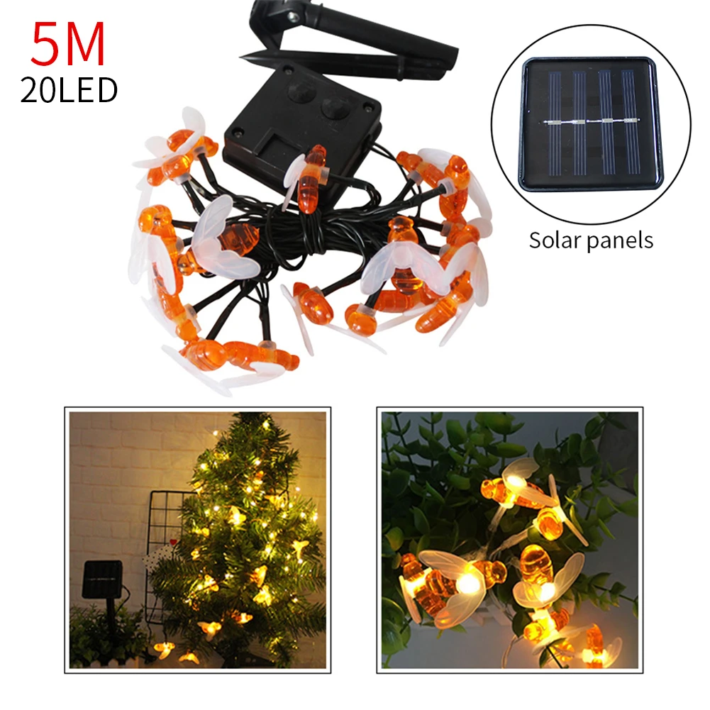 Solar Powered Cute Honey Bee Led String Fairy Light 20 Leds Outdoor Garden Fence Patio Christmas Garland Xmas Party Decoration
Solar Powered Cute Honey Bee Led String Fairy Light 20 Leds Outdoor Garden Fence Patio Christmas Garland Xmas Party Decoration
