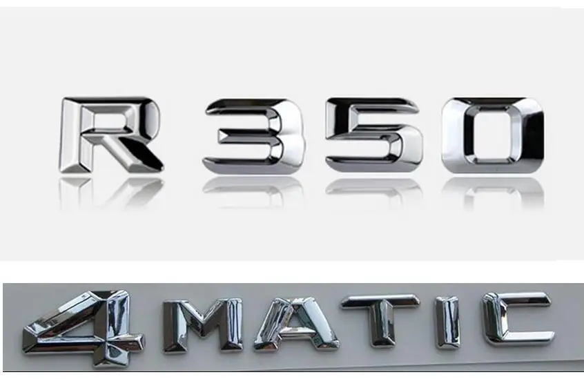 Chrome Letters Trunk Badge Emblem Emblems Badges for Mercedes Benz R350 4MATIC | Автомобили и мотоциклы