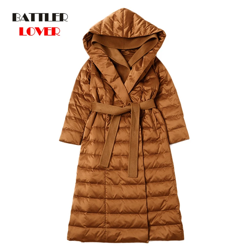 95% White Duck Down Coat For Women 2021 Slim Fit Down Thicken Hooded Winter Jacket Lady Adjustable Waist Oversize Long Overcoats
95% White Duck Down Coat For Women 2021 Slim Fit Down Thicken Hooded Winter Jacket Lady Adjustable Waist Oversize Long Overcoats