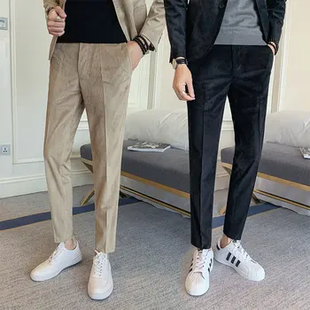 Autumn New Corduroy Pants Men's Fashion Solid Color Business Casual Dress Pants Man Streetwear Wild Slim Suit Trousers Men
Autumn New Corduroy Pants Men's Fashion Solid Color Business Casual Dress Pants Man Streetwear Wild Slim Suit Trousers Men