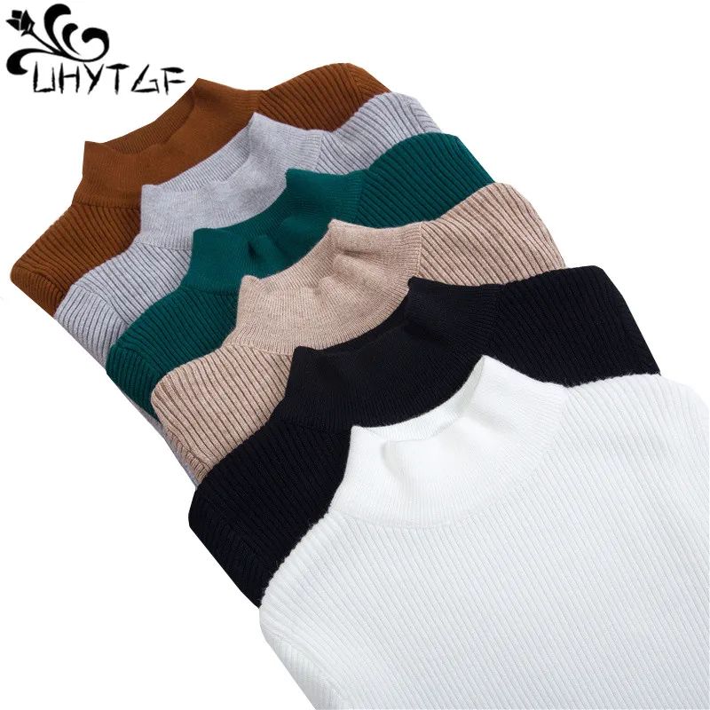 UHYTGF korean style Winter Clothes knit sweater Womens half Turtleneck Sweater Long sleeve and pullovers Wild Female Sweater 157
UHYTGF korean style Winter Clothes knit sweater Womens half Turtleneck Sweater Long sleeve and pullovers Wild Female Sweater 157