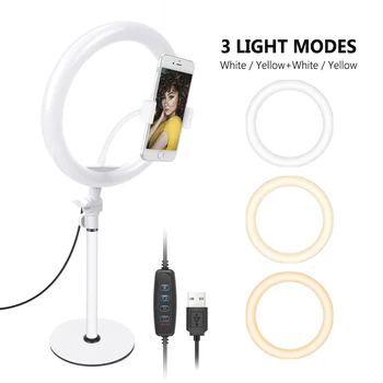Neewer LED Ring Light 10-inch USB Ring Light Color Temperature 3200K-5600K 3 Light Modes for Streaming Makeup YouTube Video
Neewer LED Ring Light 10-inch USB Ring Light Color Temperature 3200K-5600K 3 Light Modes for Streaming Makeup YouTube Video