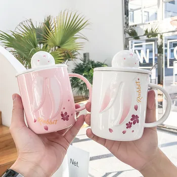Creative Emboss Rabbit Cartoon Ceramic Coffee Mugs Water Cups with Cover and Spoon 500ml Lover's Cup Gift Present New
Creative Emboss Rabbit Cartoon Ceramic Coffee Mugs Water Cups with Cover and Spoon 500ml Lover's Cup Gift Present New