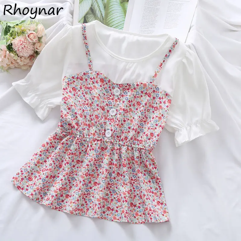 Blouse Women All-match Puff Sleeve Design Print Cozy Fake Two Pieces Popular Slim Sweet Girls Mujer Daily Summer Newest Vintage
Blouse Women All-match Puff Sleeve Design Print Cozy Fake Two Pieces Popular Slim Sweet Girls Mujer Daily Summer Newest Vintage